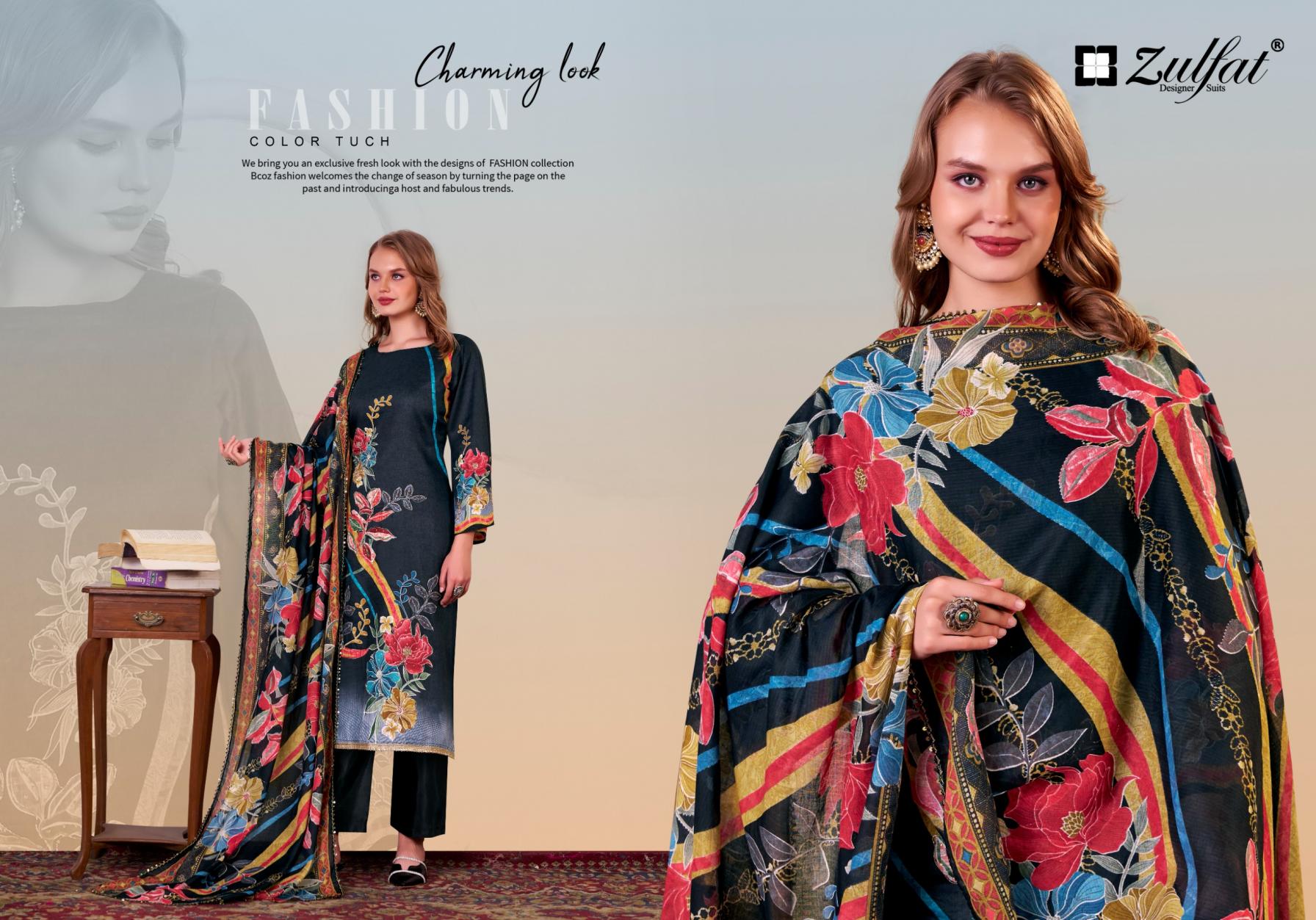 HAYAT BY BELLIZA DESIGNER JAM COTTON FULL STITCH PLUS SIZE 3PCS DRESS 