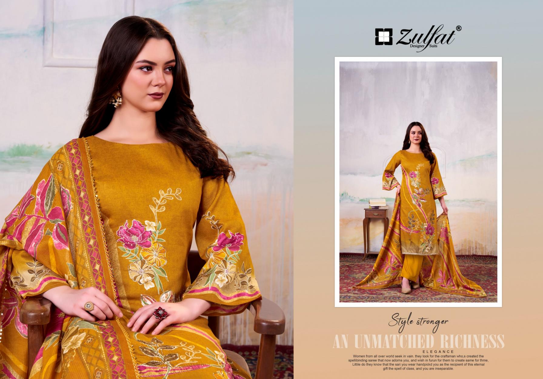 HAYAT BY BELLIZA DESIGNER JAM COTTON FULL STITCH PLUS SIZE 3PCS DRESS 
