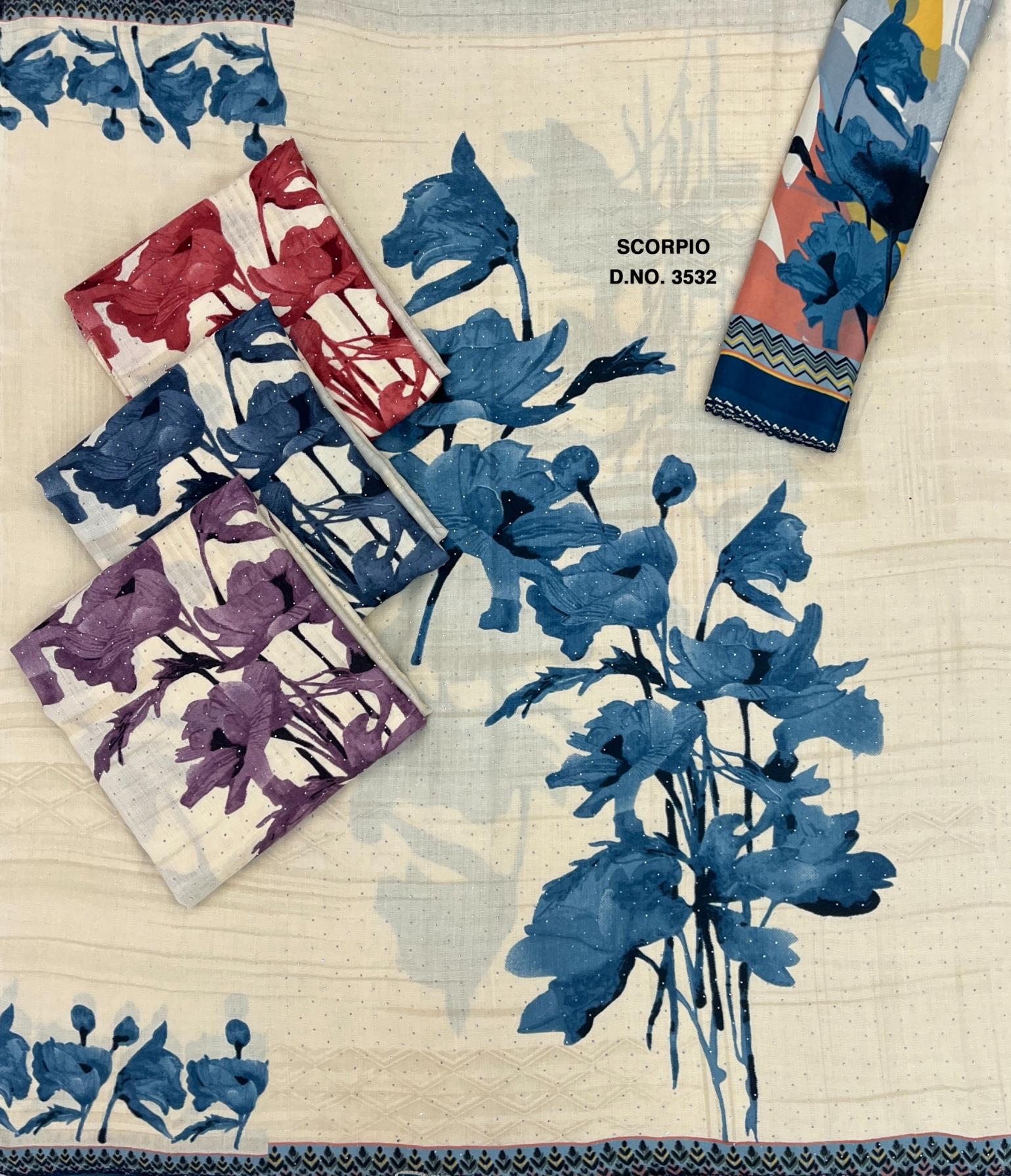 SCORPIO 3532 BY BIPSON PRINTS PRETTY WOOLLEN PASHMINA SUITS 