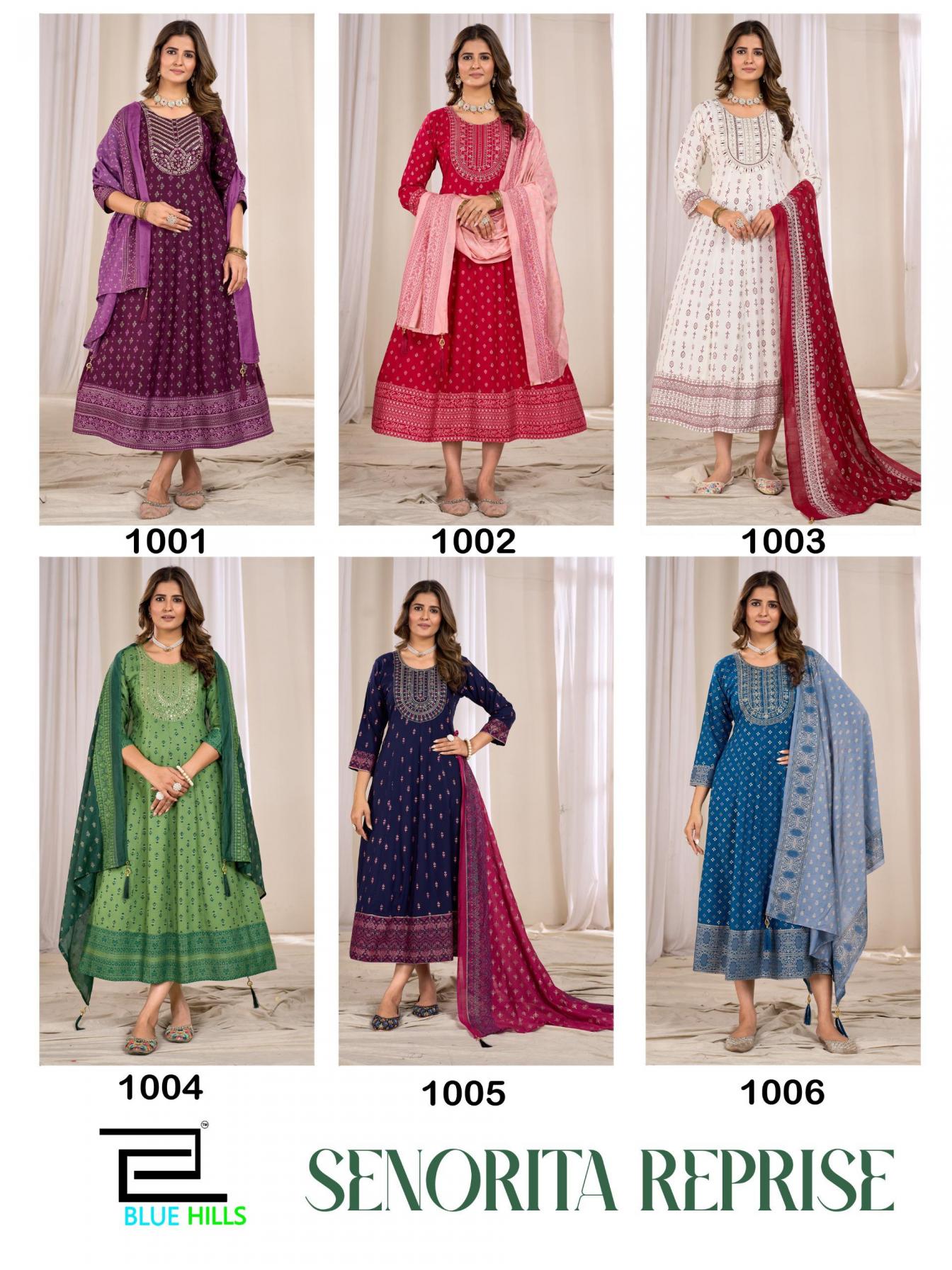 SENORITA REPRISE BY BLUE HILLS ANARKALI RAYON READYMADE PLUS SIZE DRESS