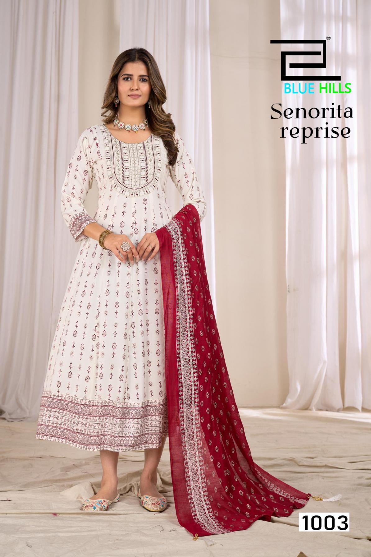 SENORITA REPRISE BY BLUE HILLS ANARKALI RAYON READYMADE PLUS SIZE DRESS