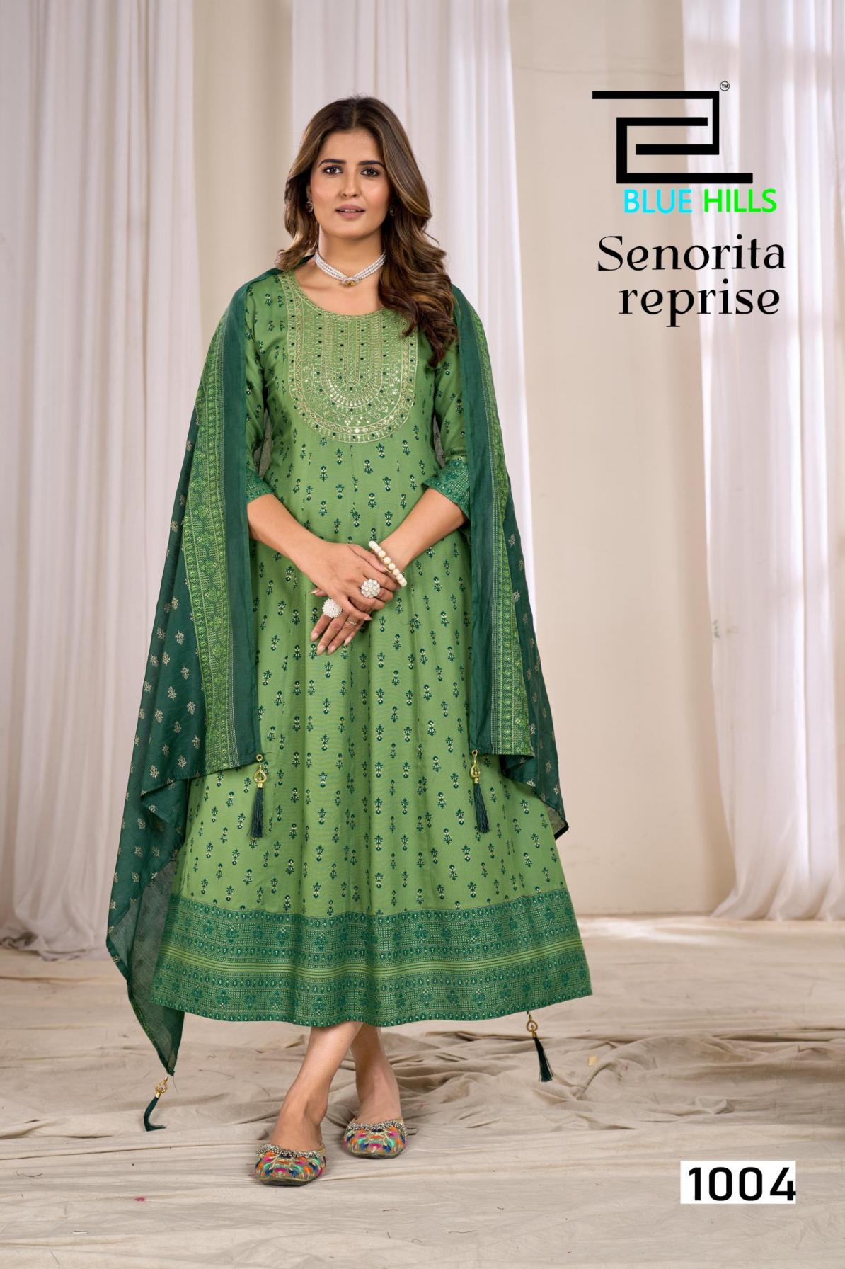 SENORITA REPRISE BY BLUE HILLS ANARKALI RAYON READYMADE PLUS SIZE DRESS
