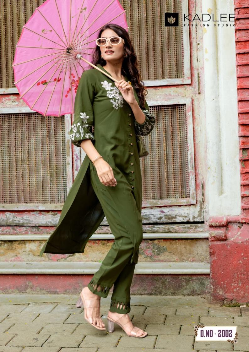 SILVER STONE BY KADLEE READYMADE FANCY RAYON CO-ORD SETS  