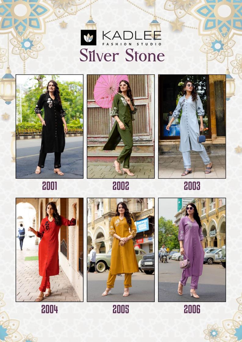 SILVER STONE BY KADLEE READYMADE FANCY RAYON CO-ORD SETS  