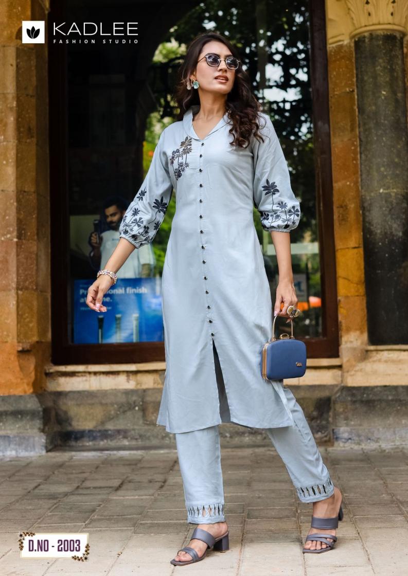 SILVER STONE BY KADLEE READYMADE FANCY RAYON CO-ORD SETS  