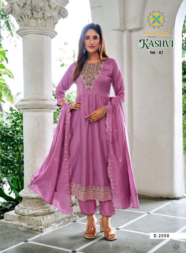 PASSION TREE KASHVI VOL 2 ANARKALI VICHITRA SILK FULLY STITCH PLUS SIZE SUITS 