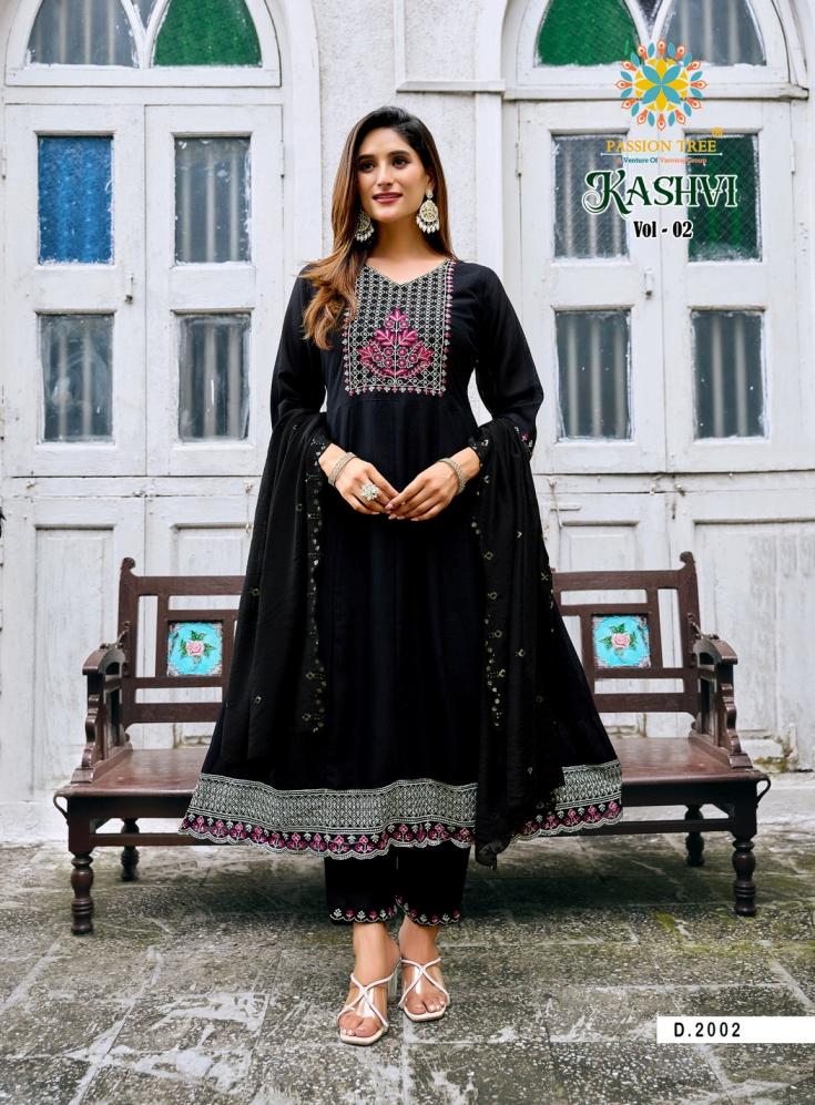 PASSION TREE KASHVI VOL 2 ANARKALI VICHITRA SILK FULLY STITCH PLUS SIZE SUITS 