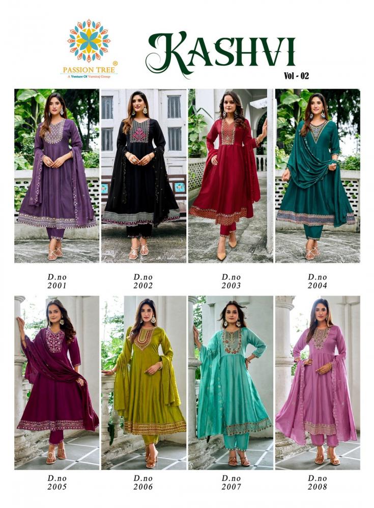 PASSION TREE KASHVI VOL 2 ANARKALI VICHITRA SILK FULLY STITCH PLUS SIZE SUITS 