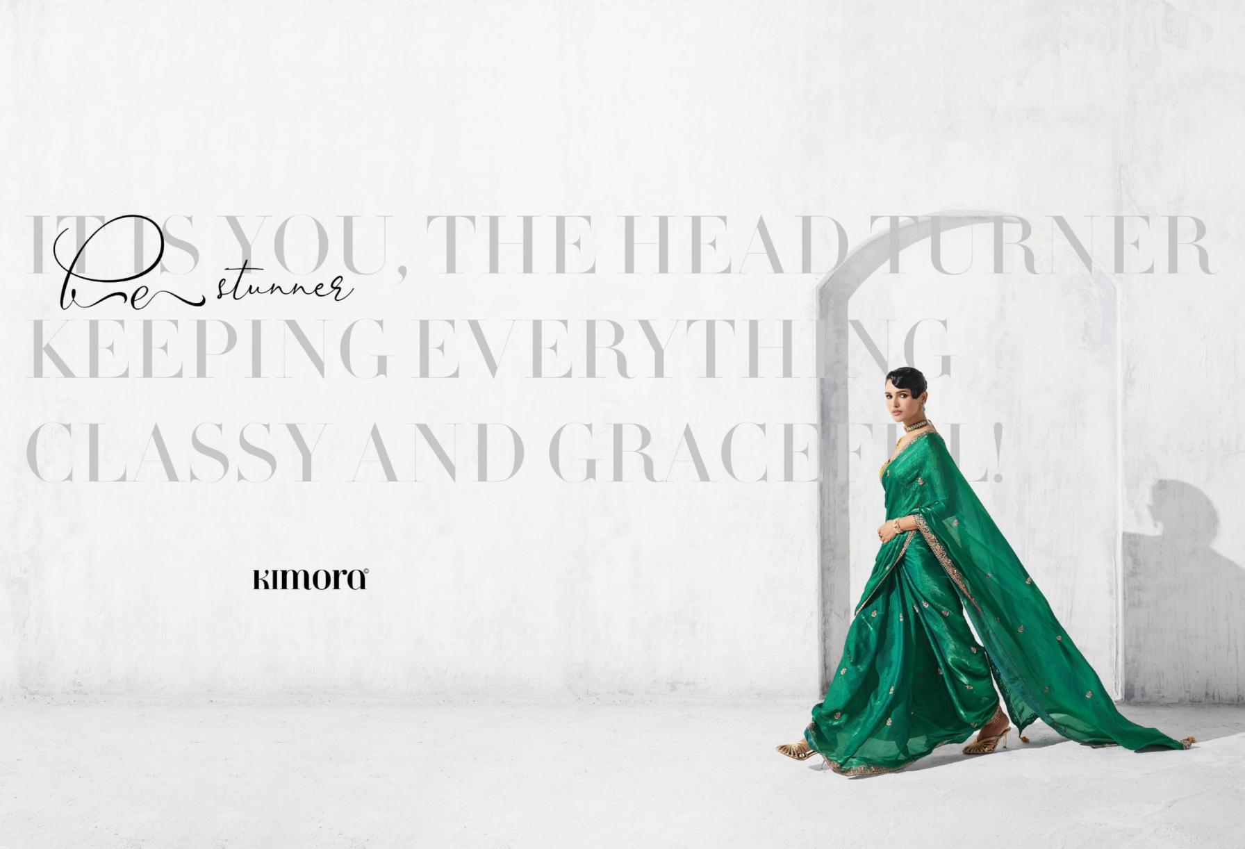 LASHKARA BY KIMORA OCCASION WEAR GLASS TISSUE ORGANZA SAREES 