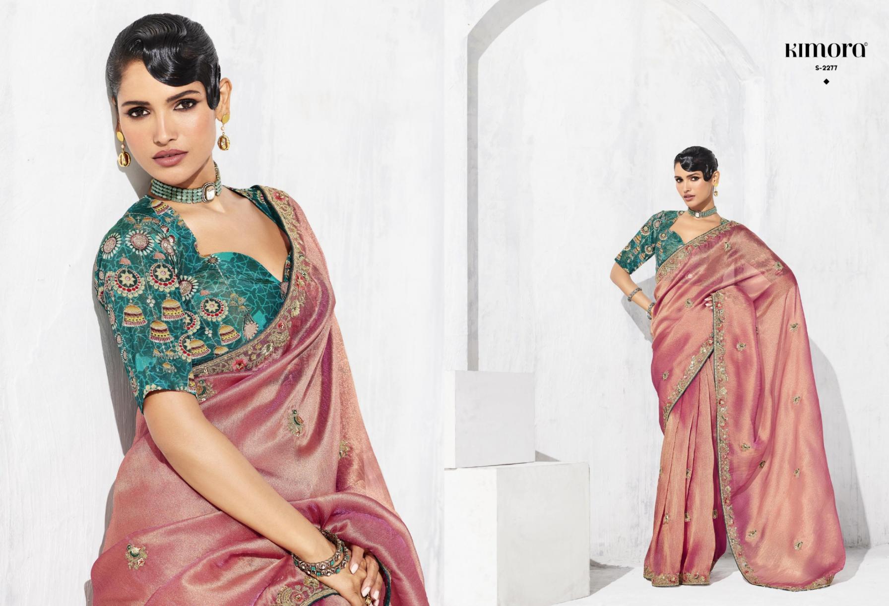 LASHKARA BY KIMORA OCCASION WEAR GLASS TISSUE ORGANZA SAREES 