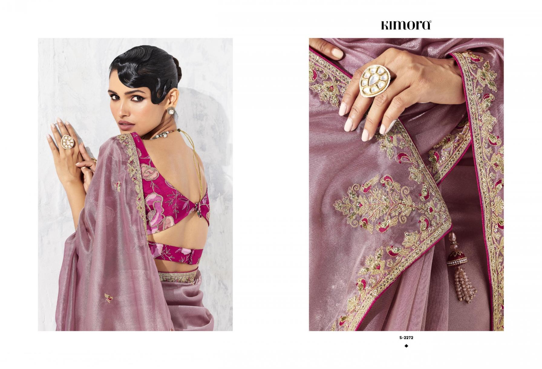 LASHKARA BY KIMORA OCCASION WEAR GLASS TISSUE ORGANZA SAREES 