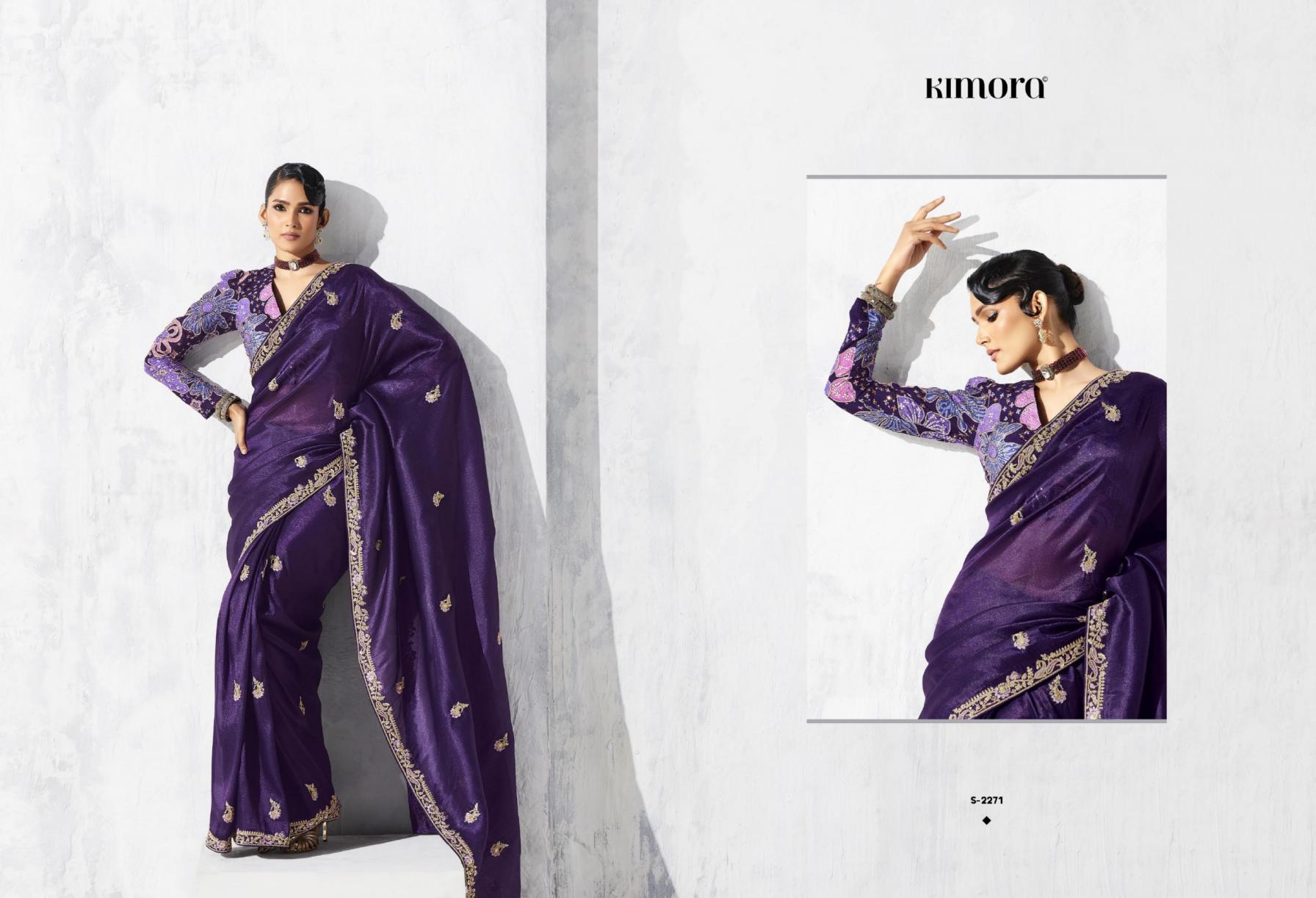 LASHKARA BY KIMORA OCCASION WEAR GLASS TISSUE ORGANZA SAREES 