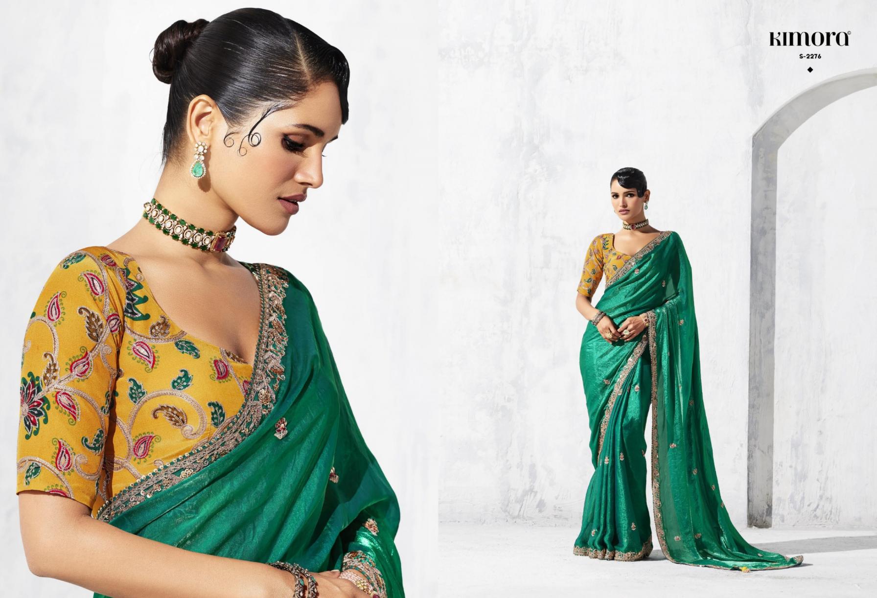 LASHKARA BY KIMORA OCCASION WEAR GLASS TISSUE ORGANZA SAREES 