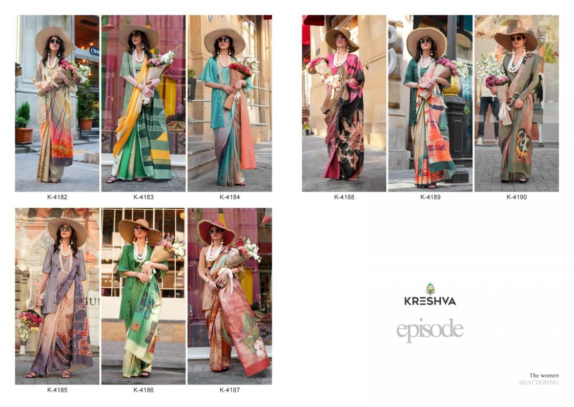 EPISODE BY KREHSVA 4182-4190 ELEGANCE TWIRL SILK SAREES ONLINE 