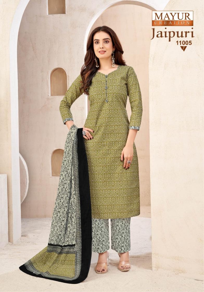 JAIPURI VOL 11 BY MAYUR CREATION COTTON FANCY FULL STITCH BIG SIZE DRESS