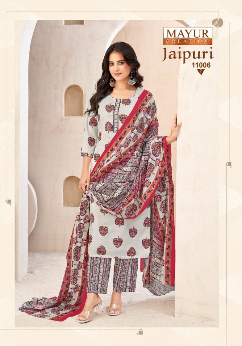 JAIPURI VOL 11 BY MAYUR CREATION COTTON FANCY FULL STITCH BIG SIZE DRESS