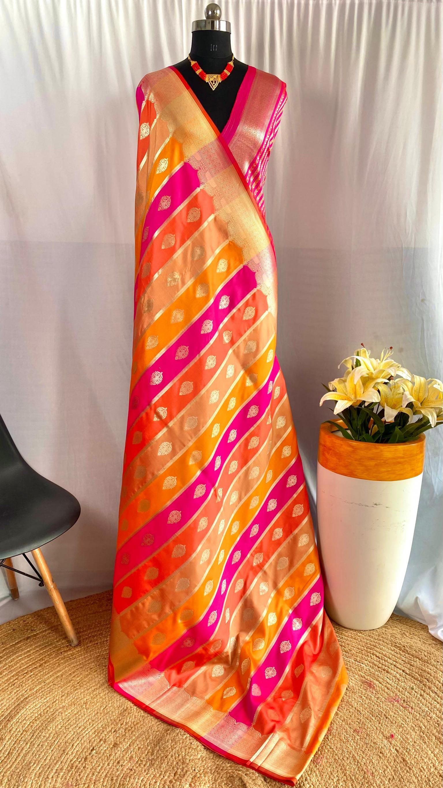 MEENAKSHI UNIQUE COLOURS BANARASI SATIN SILK SAREES