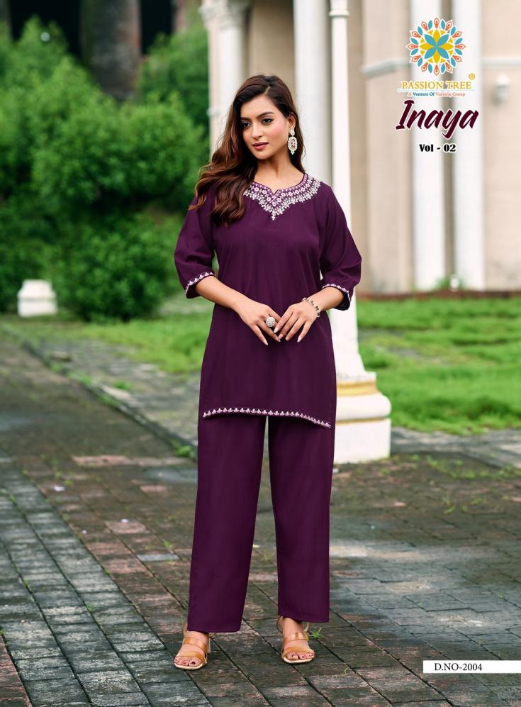 INAYA VOL 2 BY PASSION TREE READYMADE UNIQUE VETICAN SILK BIG SIZE CO-ORD SET 