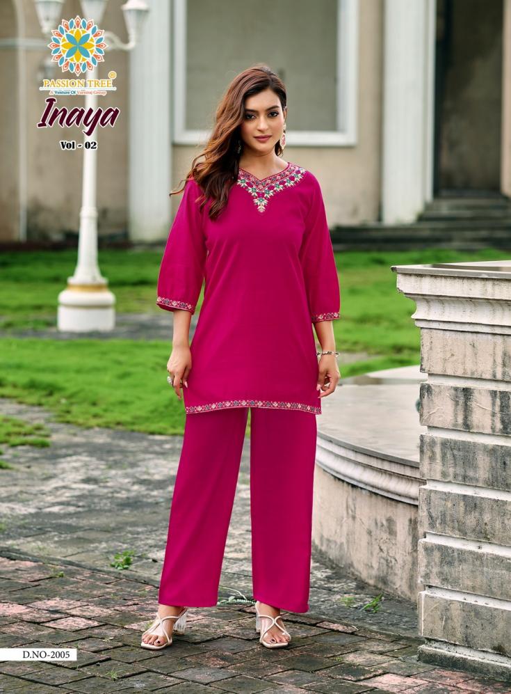 INAYA VOL 2 BY PASSION TREE READYMADE UNIQUE VETICAN SILK BIG SIZE CO-ORD SET 