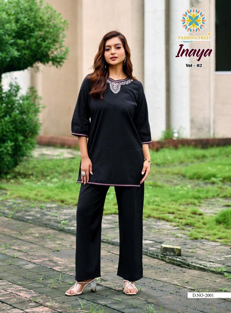 INAYA VOL 2 BY PASSION TREE READYMADE UNIQUE VETICAN SILK BIG SIZE CO-ORD SET 