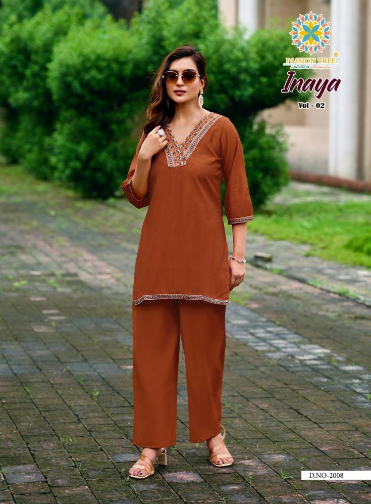 INAYA VOL 2 BY PASSION TREE READYMADE UNIQUE VETICAN SILK BIG SIZE CO-ORD SET 