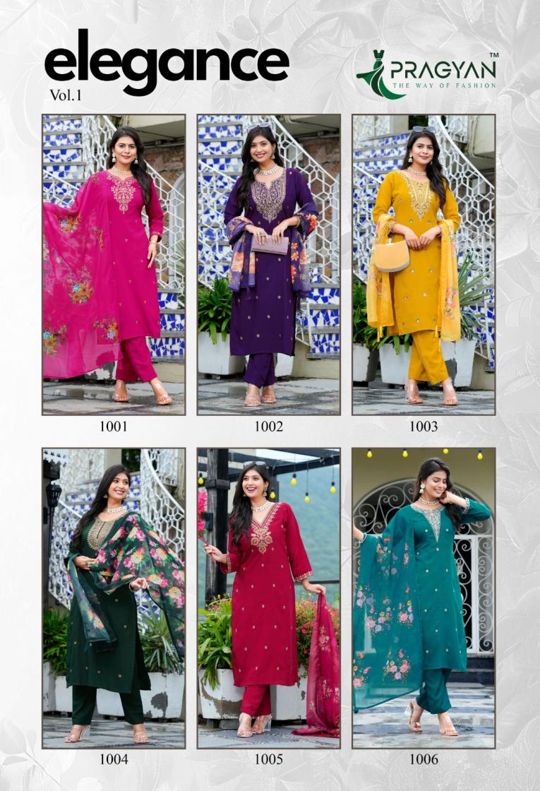 ELEGANCE VOL 1 BY PRAGYAN SILK STYLISH BIG SIZE 3PCS DRESS