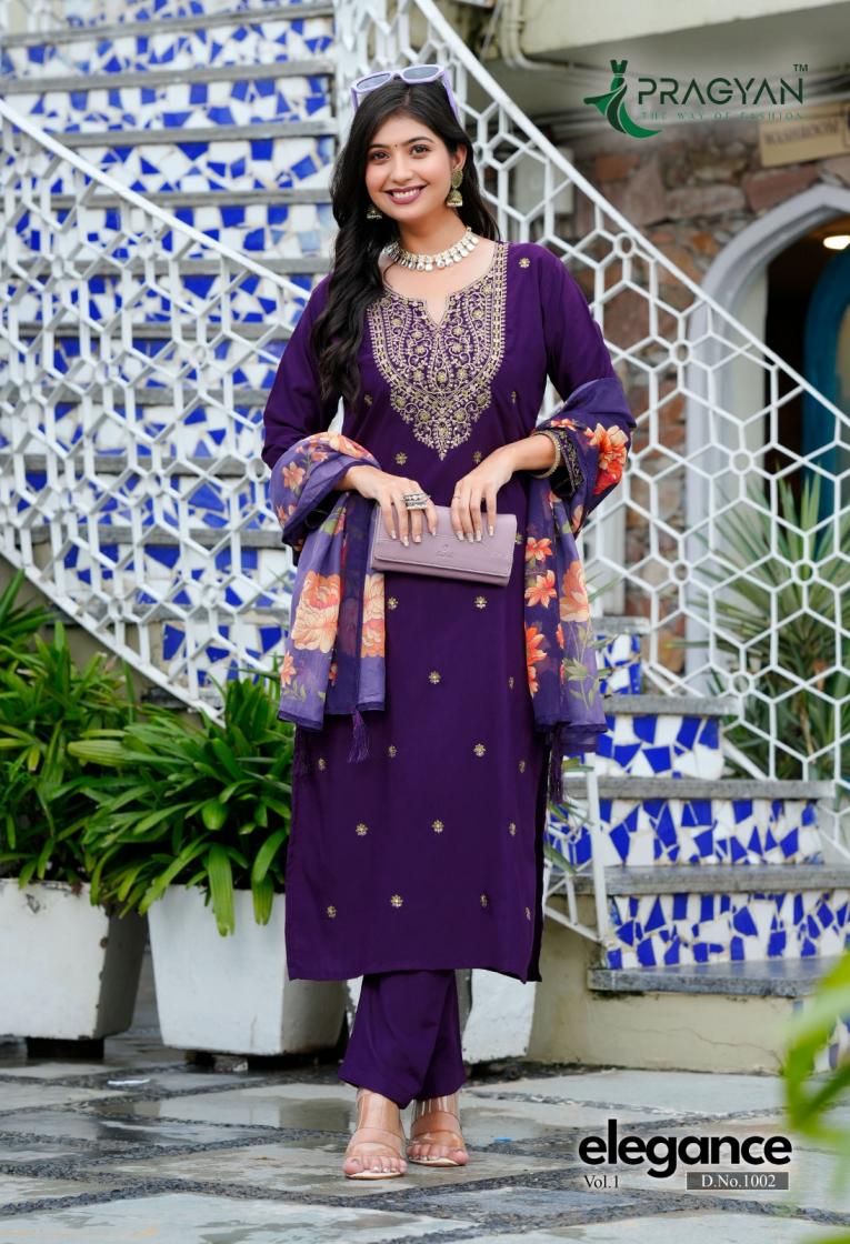 ELEGANCE VOL 1 BY PRAGYAN SILK STYLISH BIG SIZE 3PCS DRESS