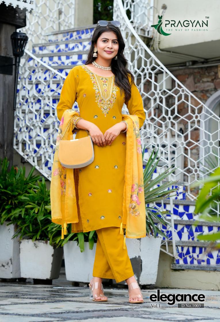 ELEGANCE VOL 1 BY PRAGYAN SILK STYLISH BIG SIZE 3PCS DRESS