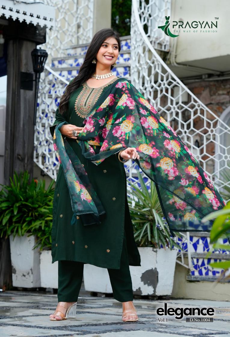 ELEGANCE VOL 1 BY PRAGYAN SILK STYLISH BIG SIZE 3PCS DRESS