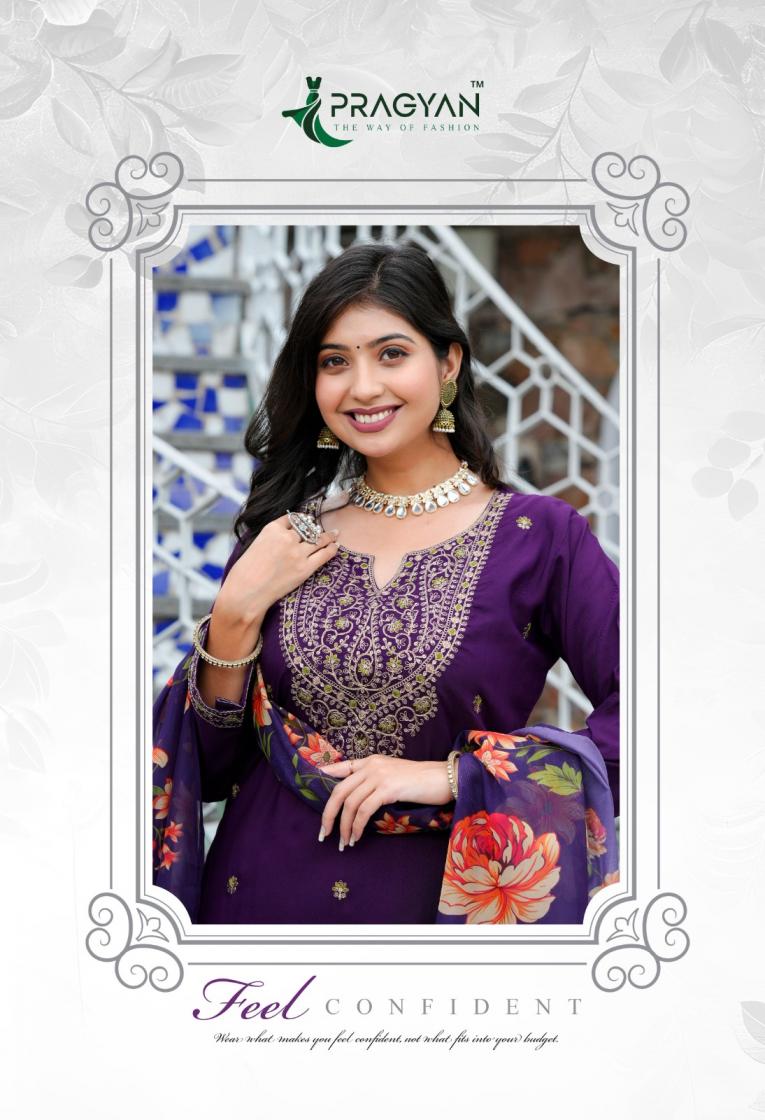 ELEGANCE VOL 1 BY PRAGYAN SILK STYLISH BIG SIZE 3PCS DRESS