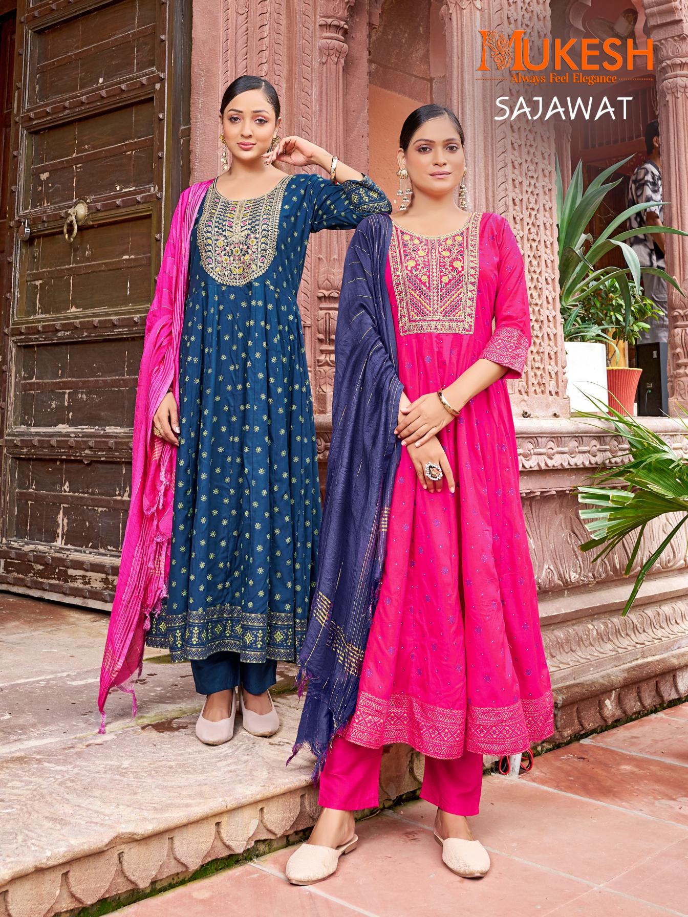 SAJAWAT RAYON HIT DESIGN READYMADE PLUS SIZE GOWN STYLE DRESS 
