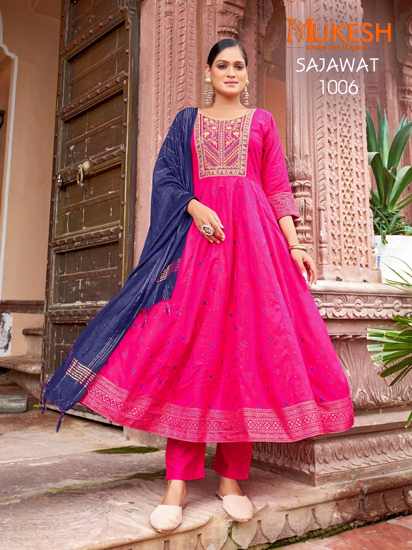 SAJAWAT RAYON HIT DESIGN READYMADE PLUS SIZE GOWN STYLE DRESS 