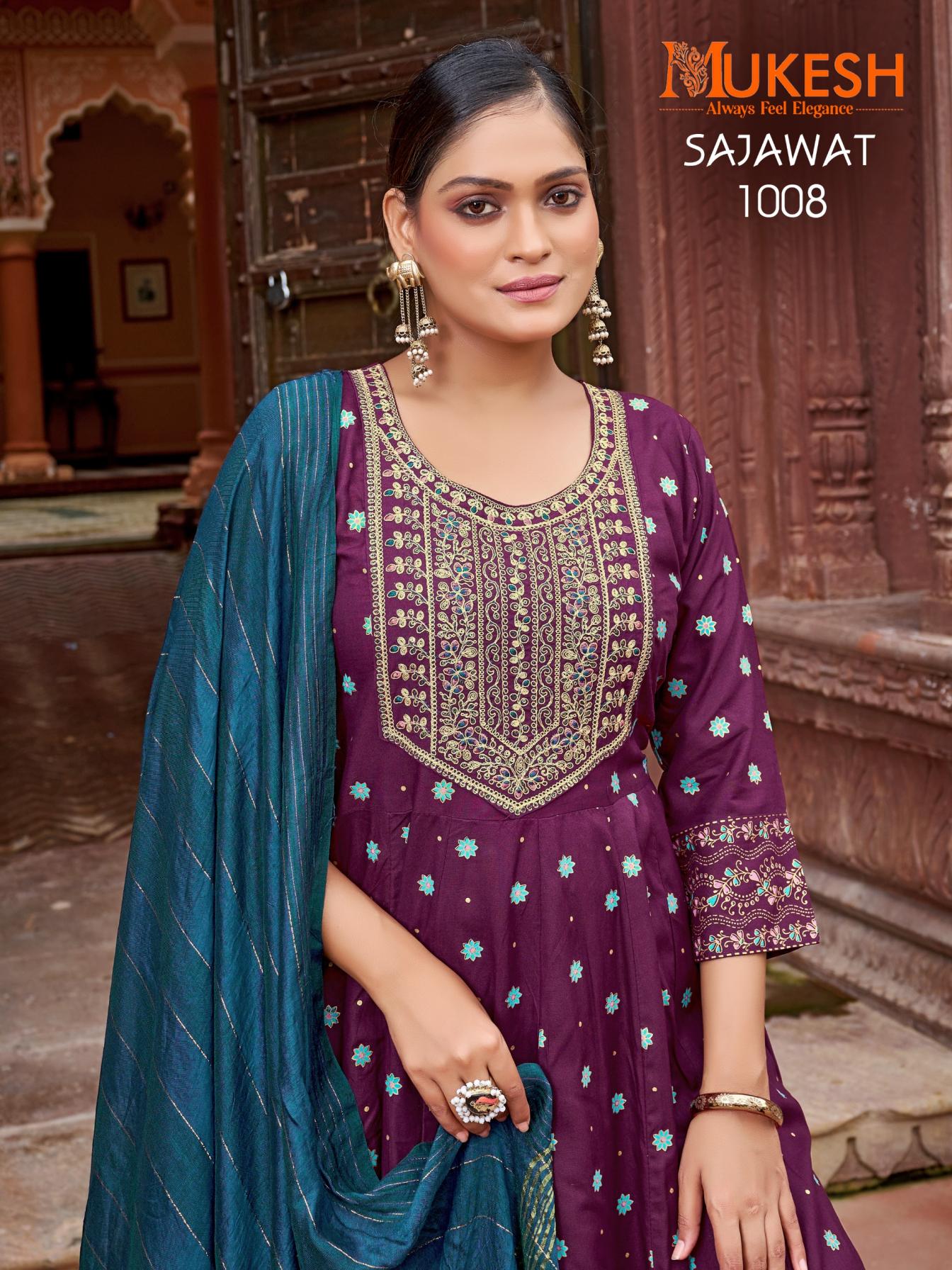 SAJAWAT RAYON HIT DESIGN READYMADE PLUS SIZE GOWN STYLE DRESS 