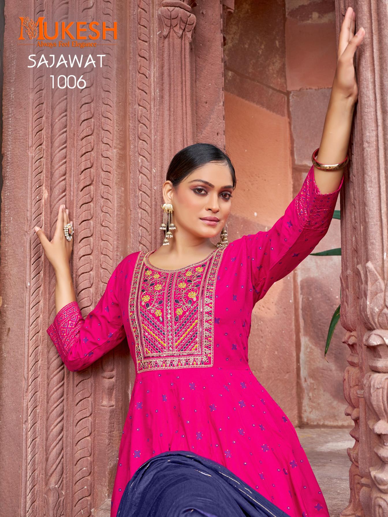 SAJAWAT RAYON HIT DESIGN READYMADE PLUS SIZE GOWN STYLE DRESS 