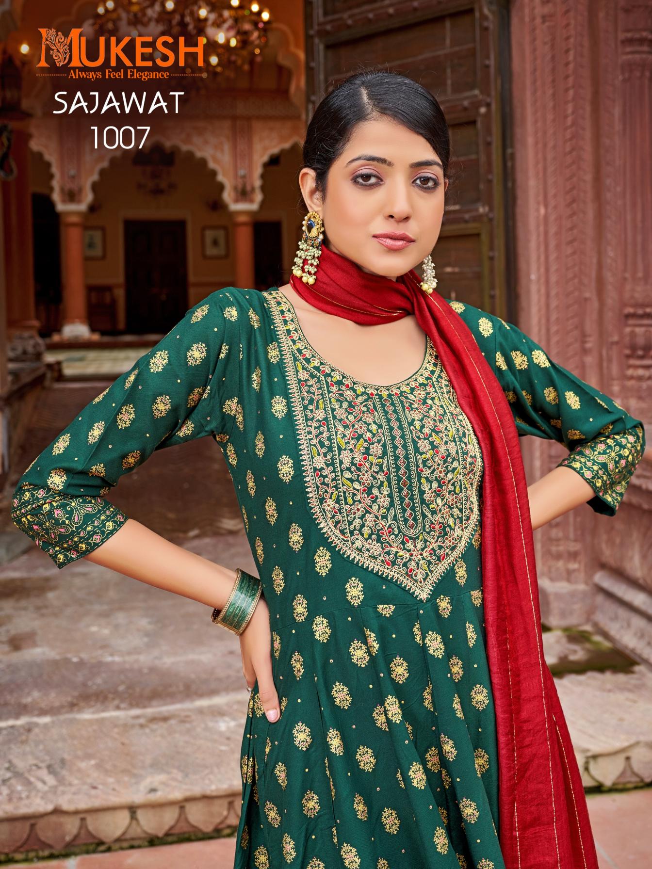 SAJAWAT RAYON HIT DESIGN READYMADE PLUS SIZE GOWN STYLE DRESS 
