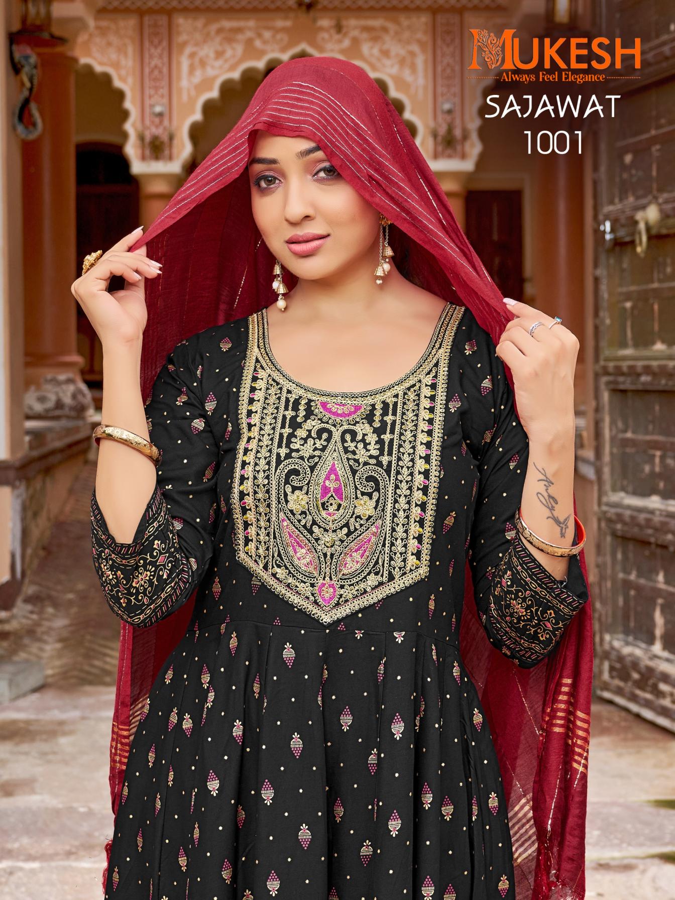 SAJAWAT RAYON HIT DESIGN READYMADE PLUS SIZE GOWN STYLE DRESS 