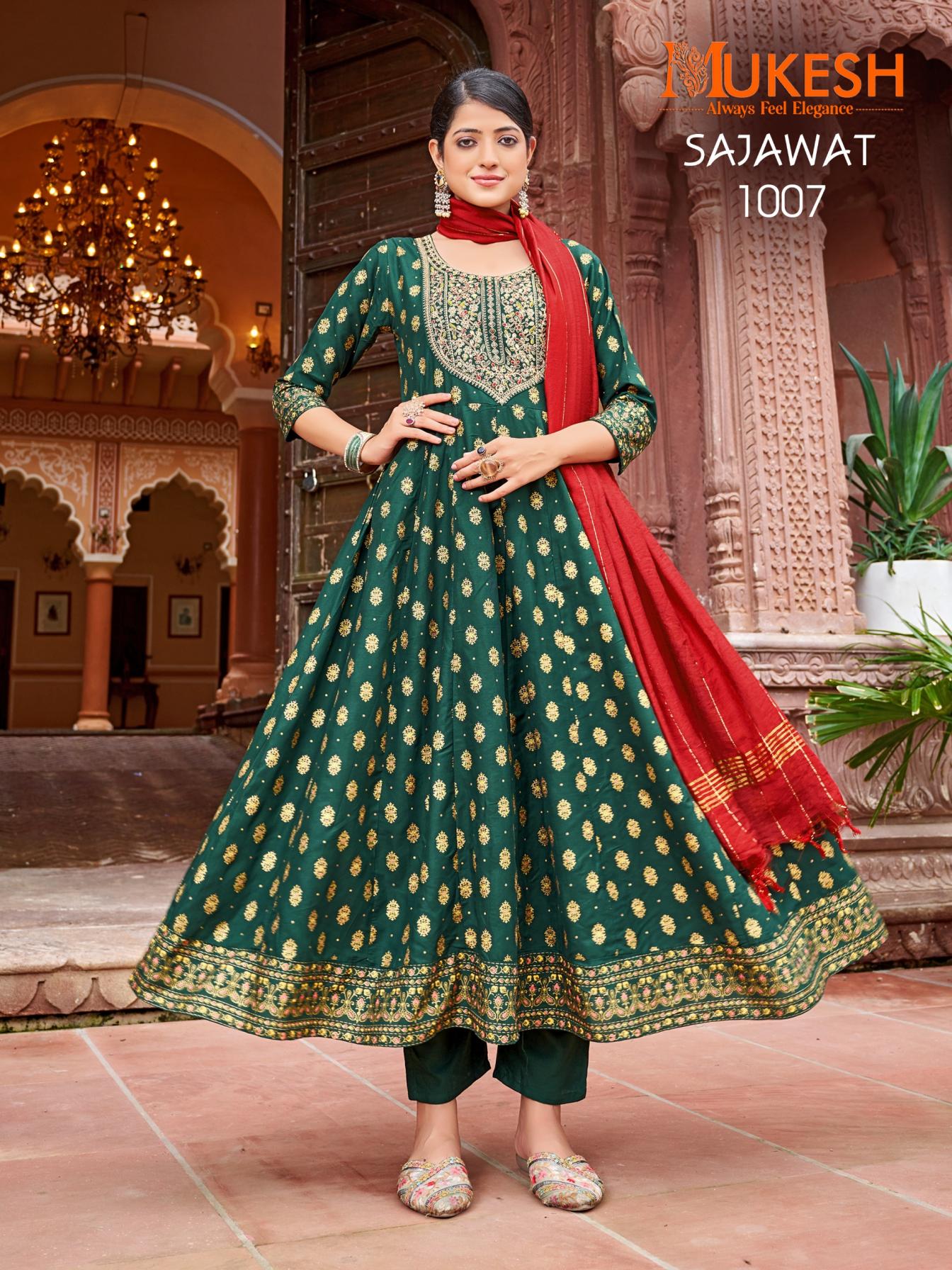 SAJAWAT RAYON HIT DESIGN READYMADE PLUS SIZE GOWN STYLE DRESS 