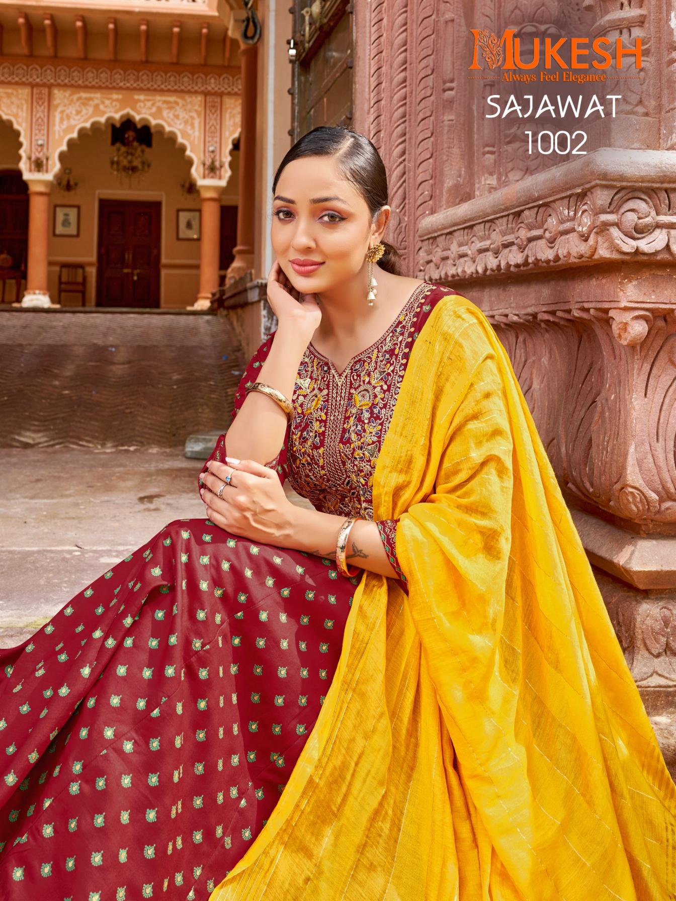 SAJAWAT RAYON HIT DESIGN READYMADE PLUS SIZE GOWN STYLE DRESS 