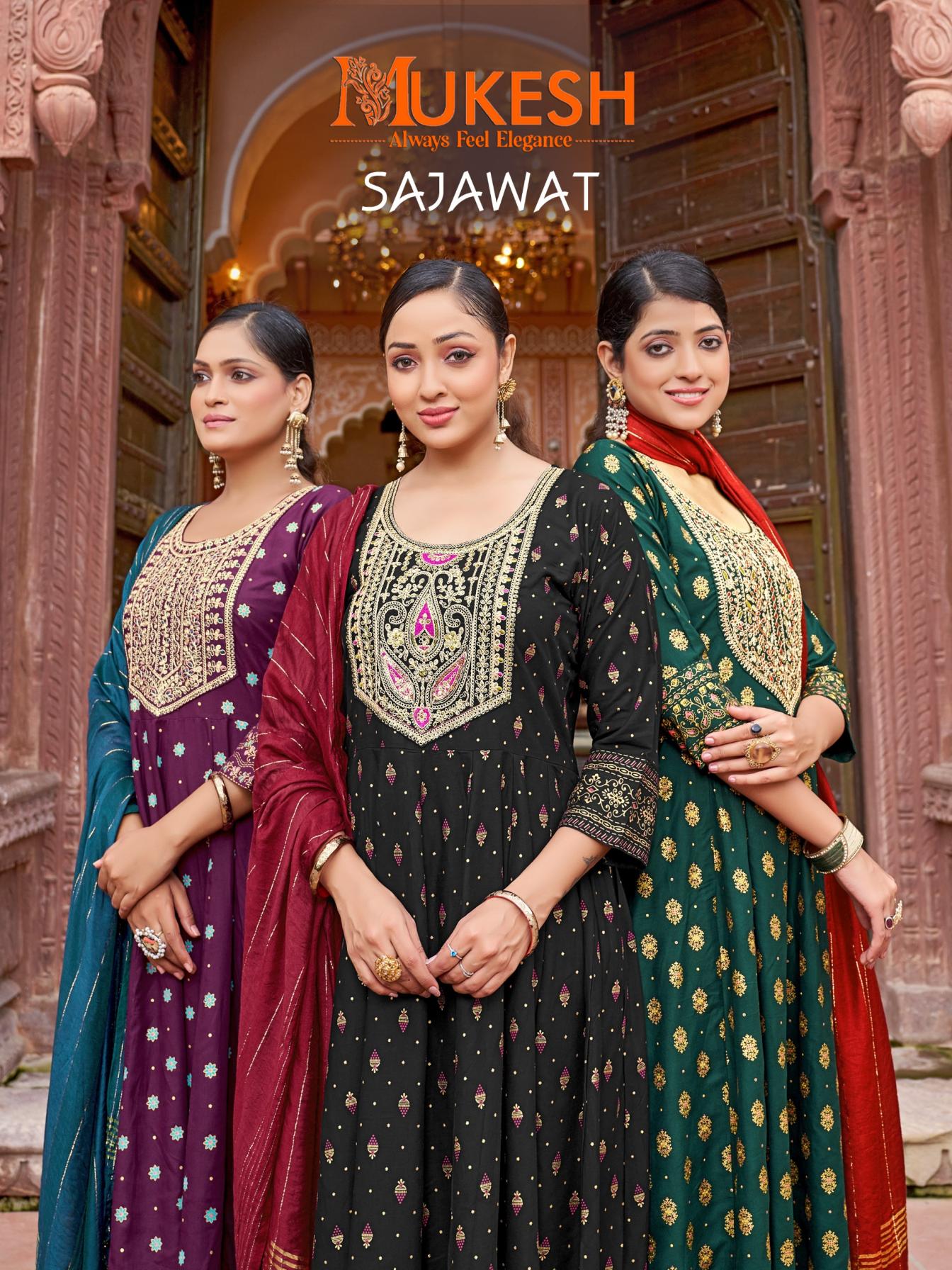 SAJAWAT RAYON HIT DESIGN READYMADE PLUS SIZE GOWN STYLE DRESS 