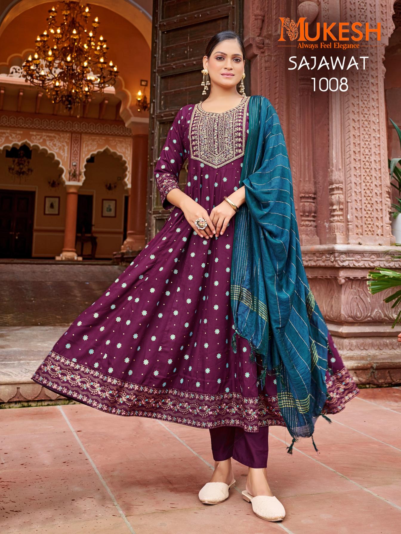 SAJAWAT RAYON HIT DESIGN READYMADE PLUS SIZE GOWN STYLE DRESS 