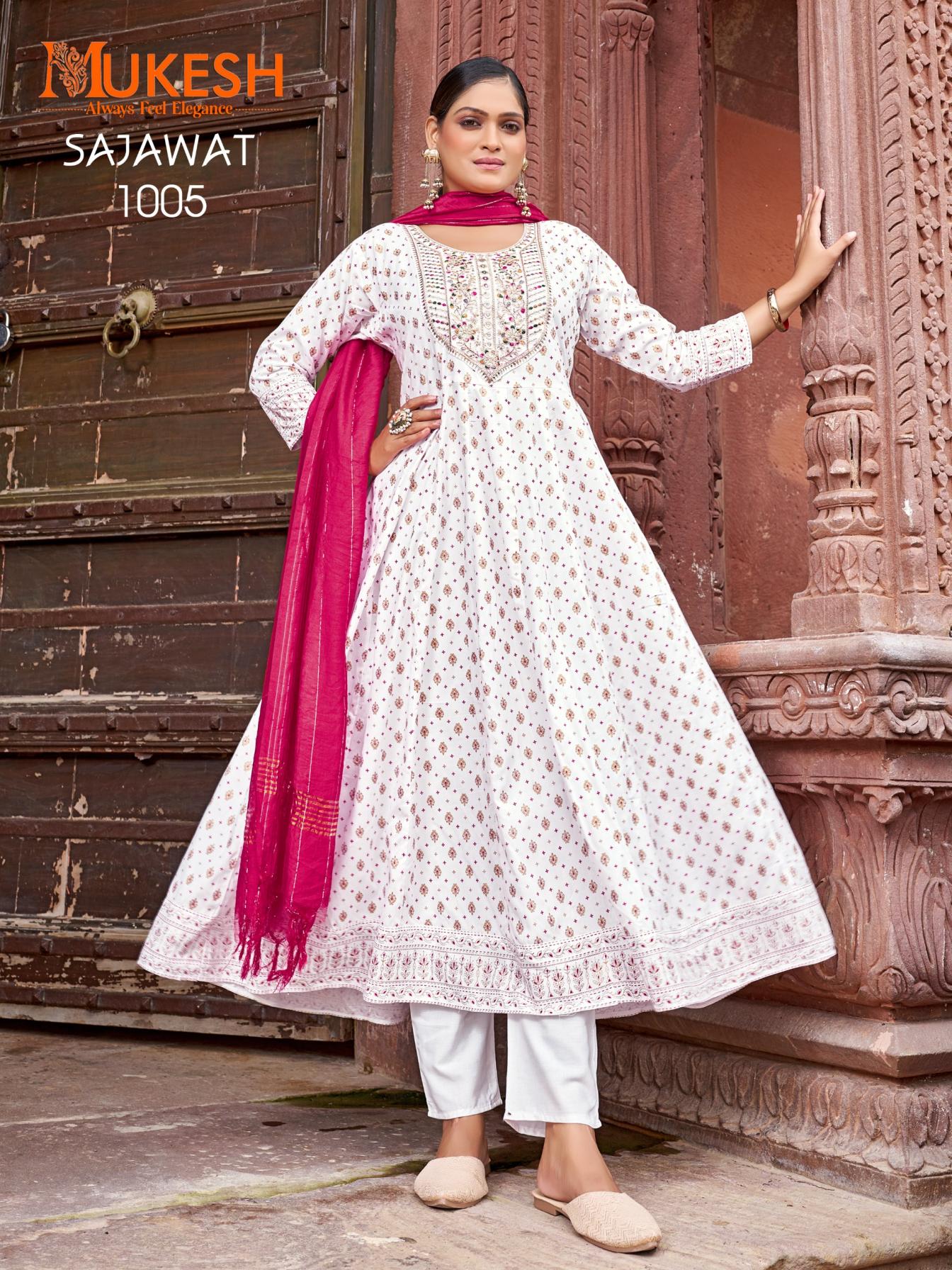 SAJAWAT RAYON HIT DESIGN READYMADE PLUS SIZE GOWN STYLE DRESS 