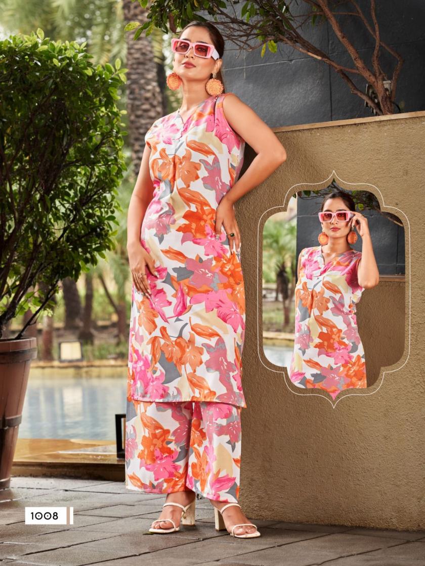 TETEMA BY SANKHESWER RAYON STYLISH FULL STITCH CO-ORD SETS 