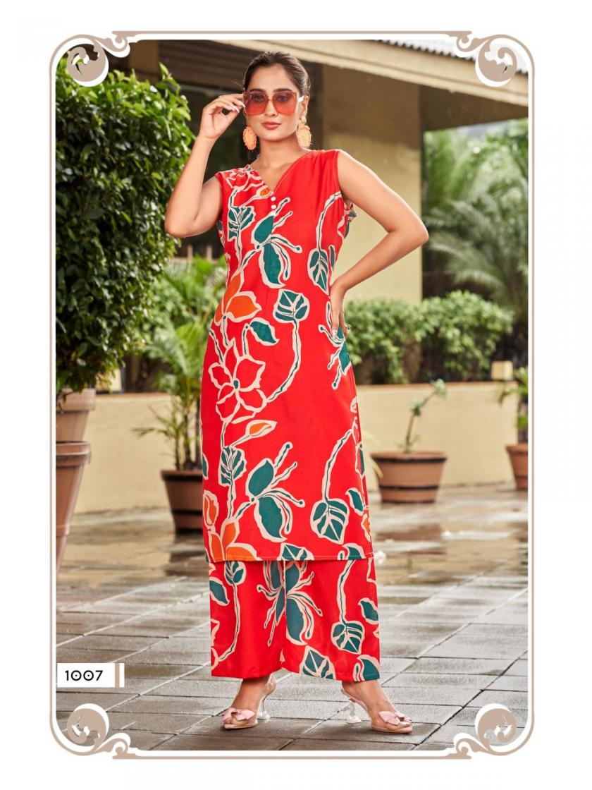 TETEMA BY SANKHESWER RAYON STYLISH FULL STITCH CO-ORD SETS 