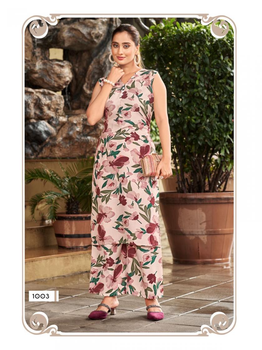 TETEMA BY SANKHESWER RAYON STYLISH FULL STITCH CO-ORD SETS 