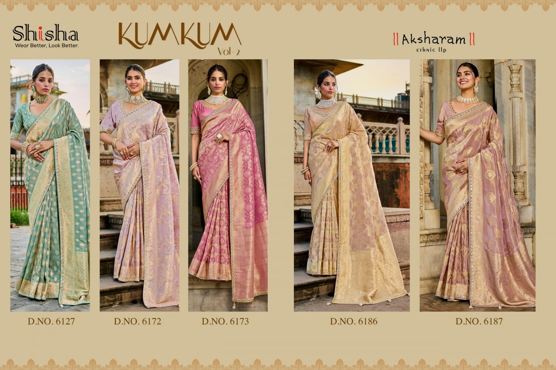 KUM-KUM VOL 2 BY SHISHA OCCASION WEAR VISCOSE TISSUE SAREE 