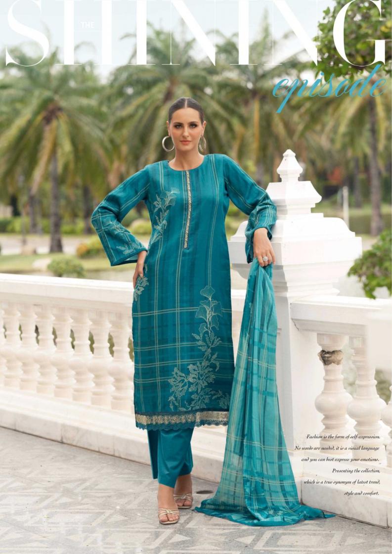 THE HERMITAGE SHOP SVA VISCOSE LAWN UNIQUE SUIT FOR WOMENS 