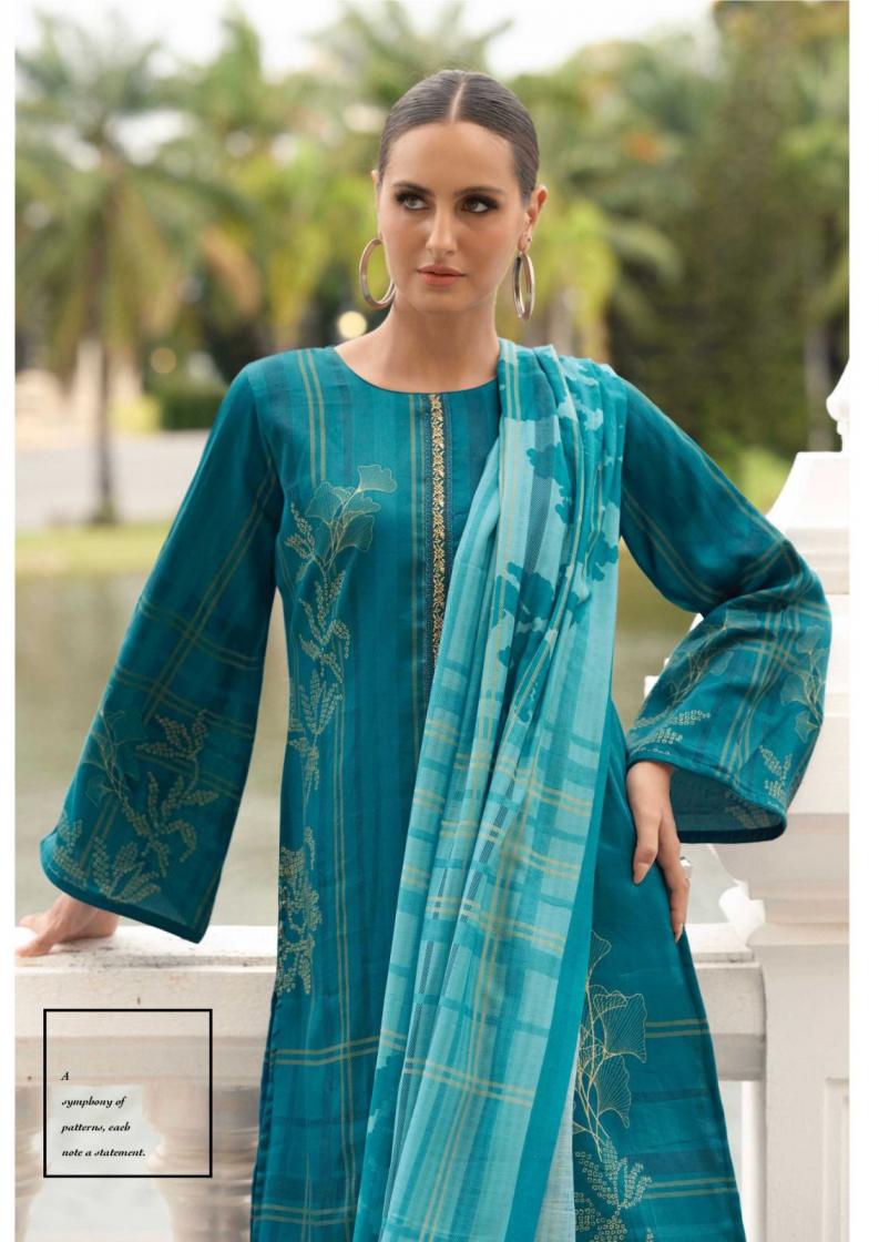 THE HERMITAGE SHOP SVA VISCOSE LAWN UNIQUE SUIT FOR WOMENS 