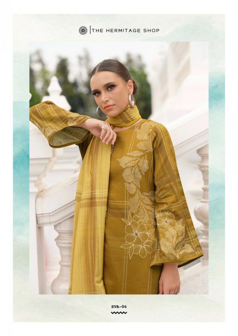 THE HERMITAGE SHOP SVA VISCOSE LAWN UNIQUE SUIT FOR WOMENS 