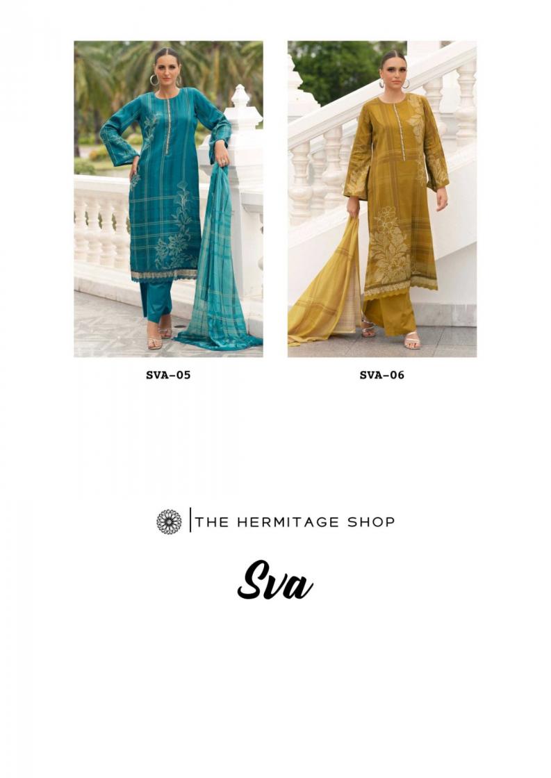THE HERMITAGE SHOP SVA VISCOSE LAWN UNIQUE SUIT FOR WOMENS 