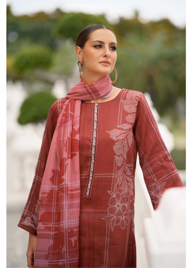 THE HERMITAGE SHOP SVA VISCOSE LAWN UNIQUE SUIT FOR WOMENS 